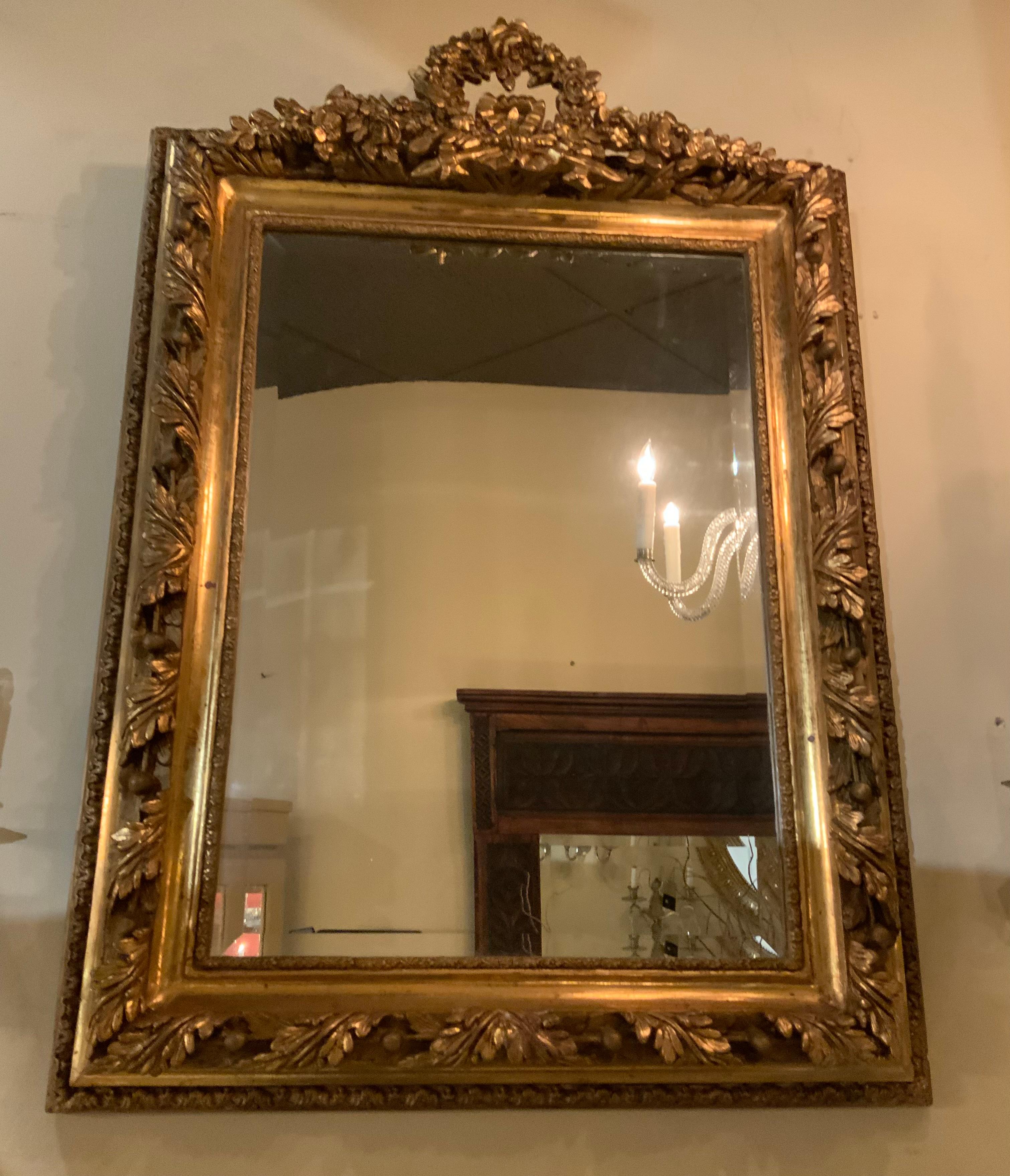 French giltwood mirror 19 th c. Louis XVI style For Sale 2