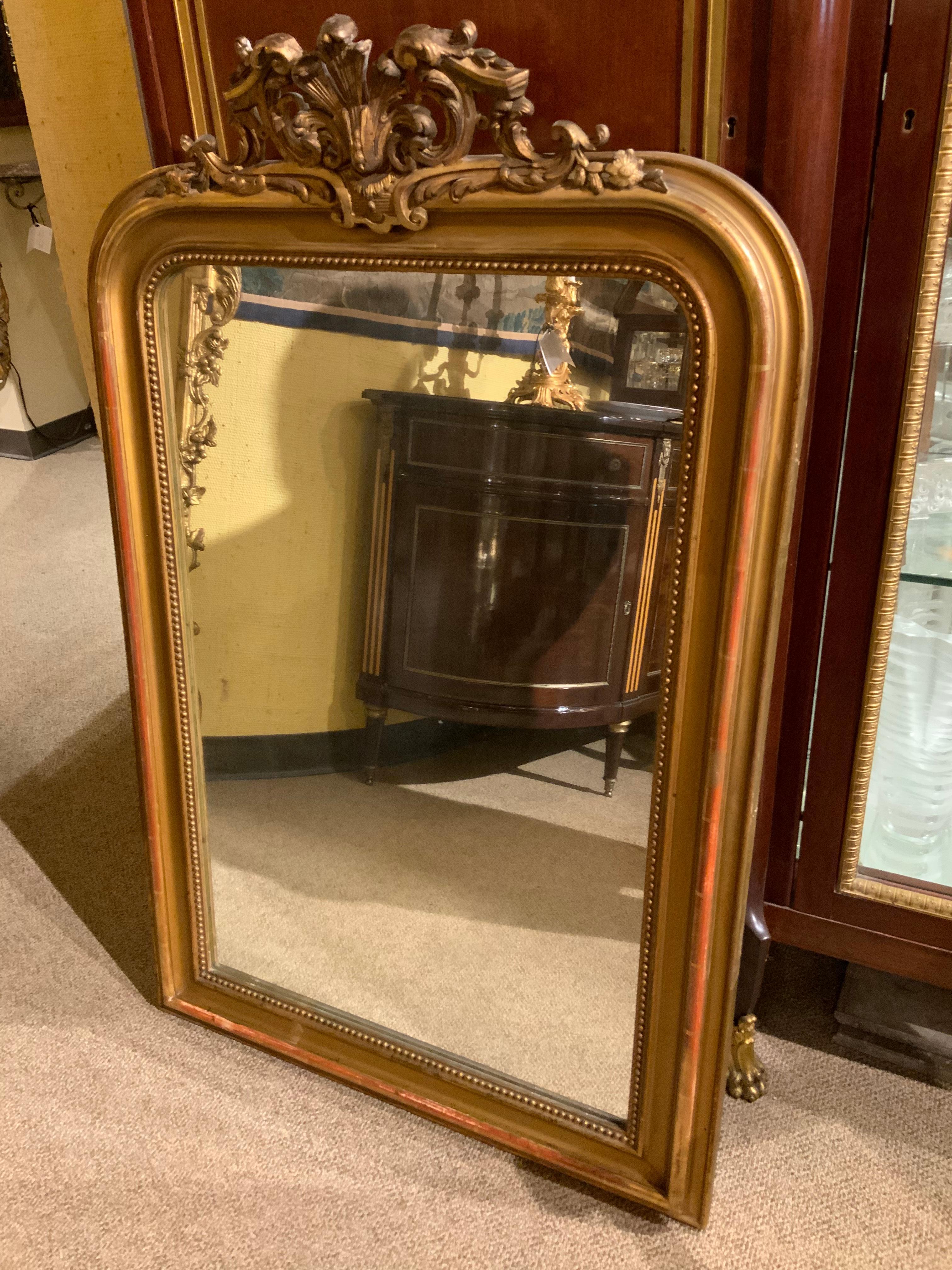 French Giltwood Mirror in the Louis Philippe-Style In Good Condition For Sale In Houston, TX