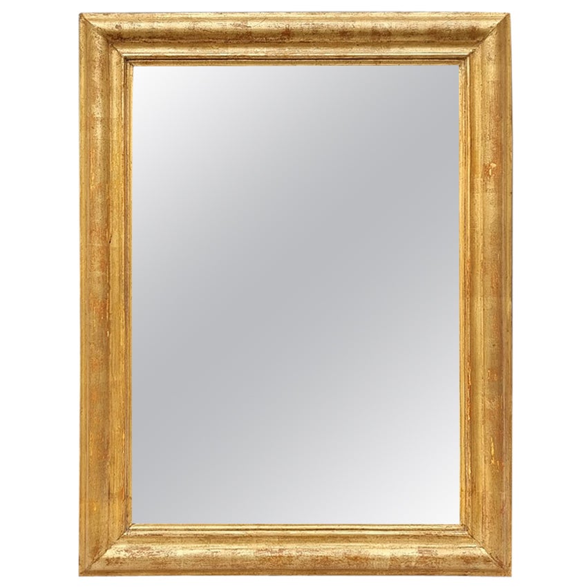 Espejo francés de madera dorada Periodo Louis Philippe, hacia 1850