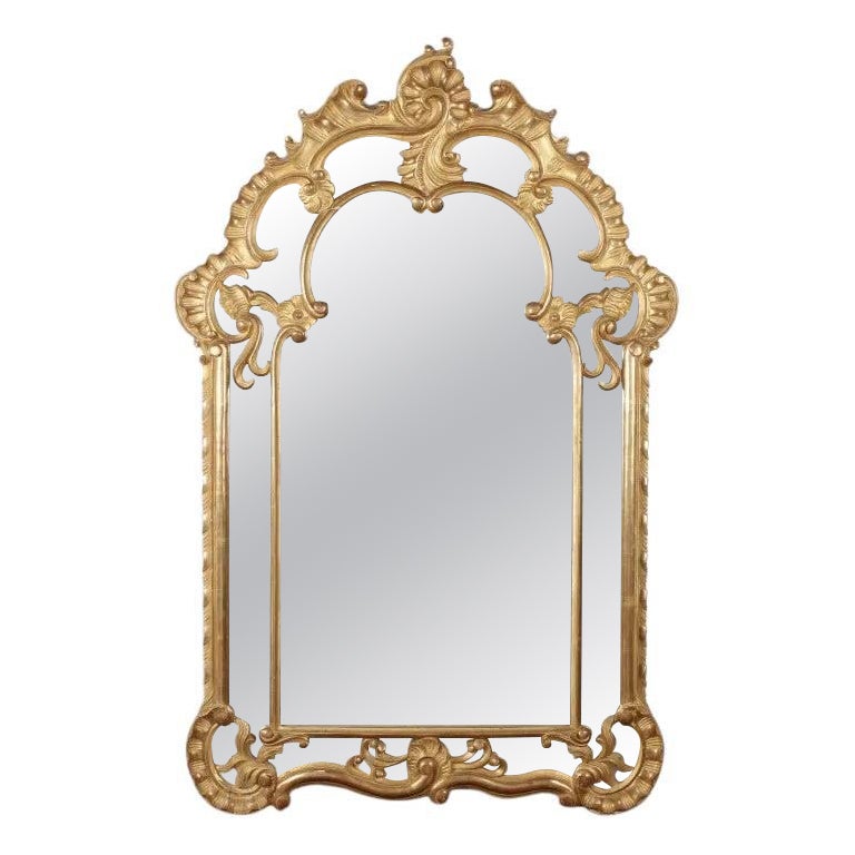 French Giltwood Mirror Rococo Style Mirror From Paris