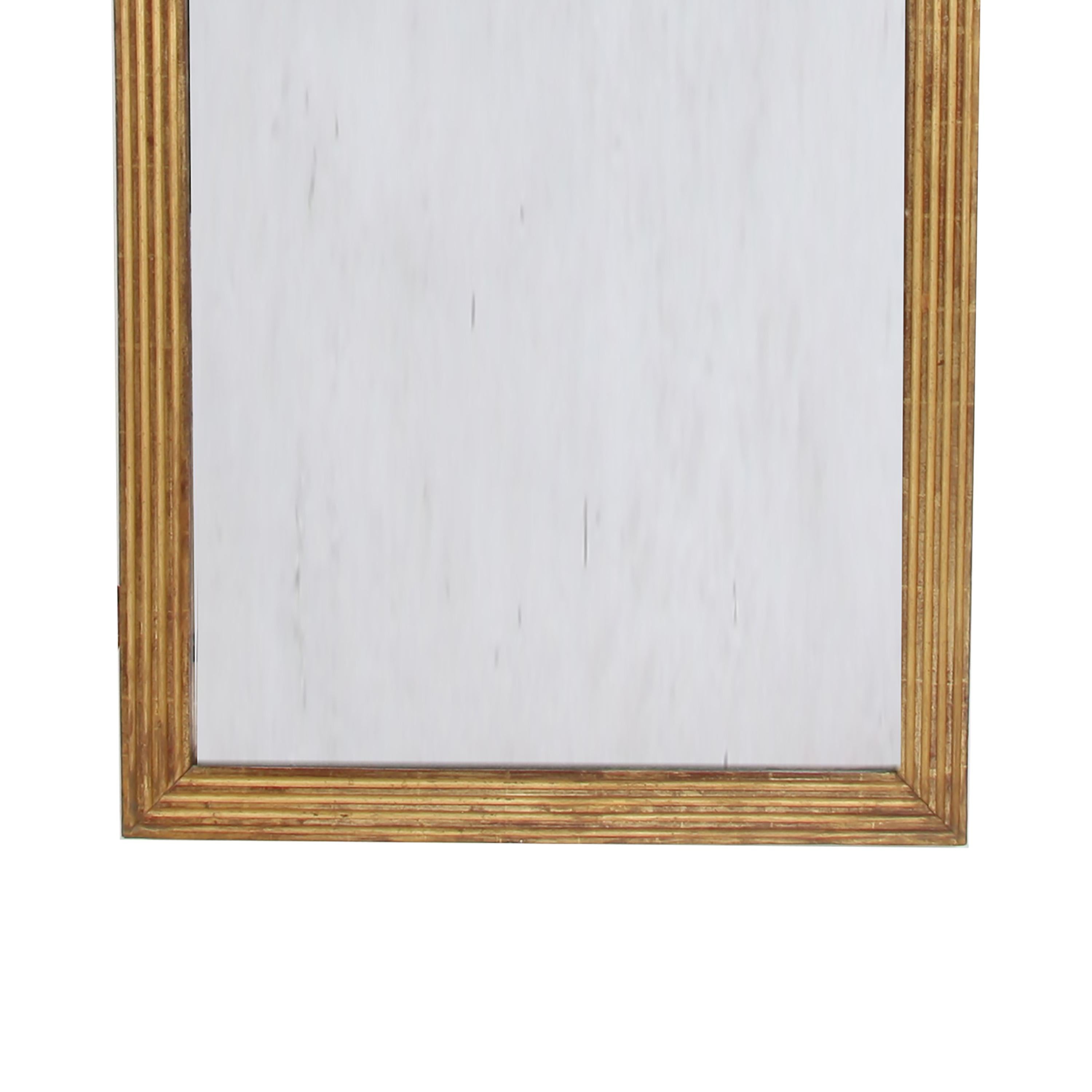 Victorian French Giltwood Mirror with Reeded Frame