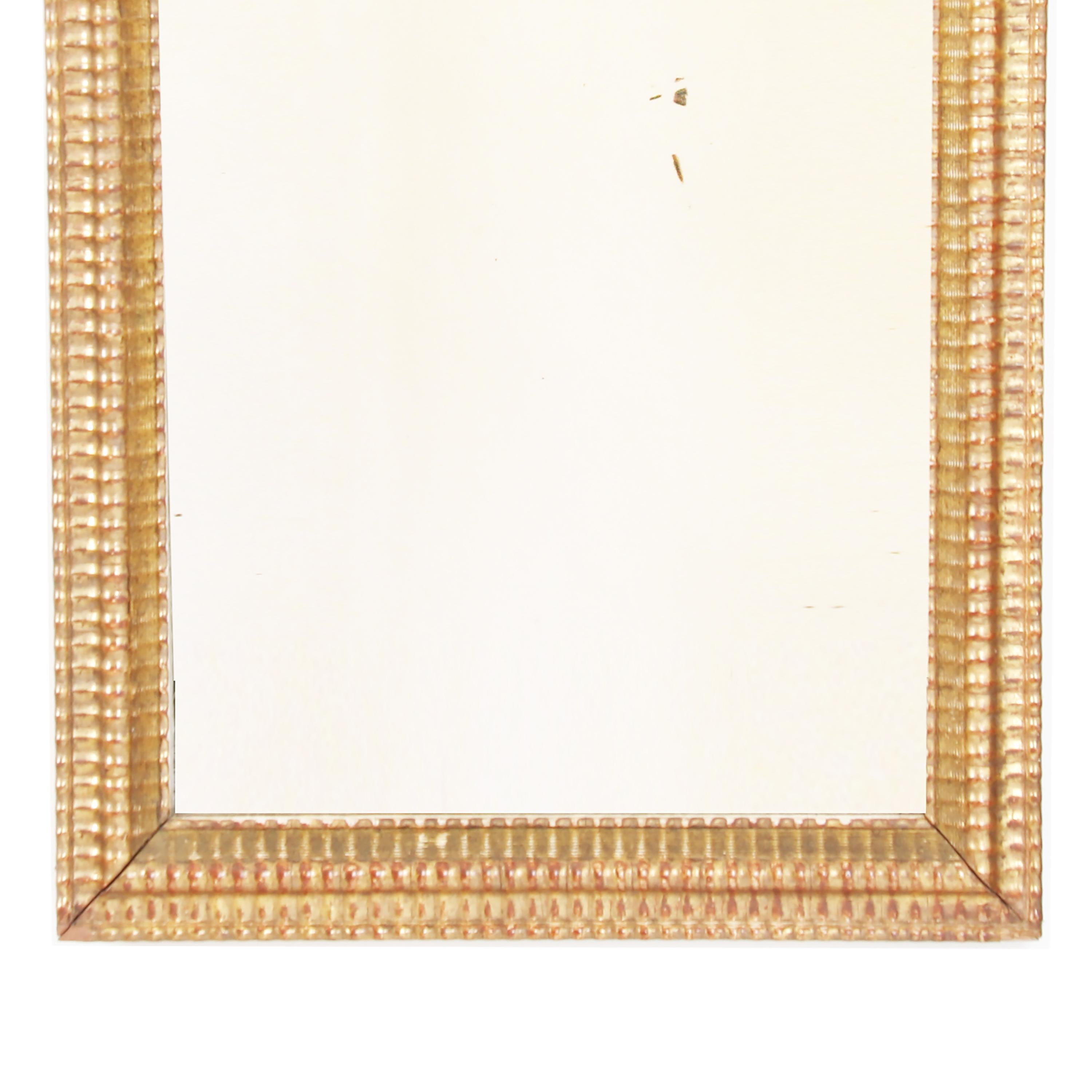 Victorian French Giltwood Mirror with Ripple Frame