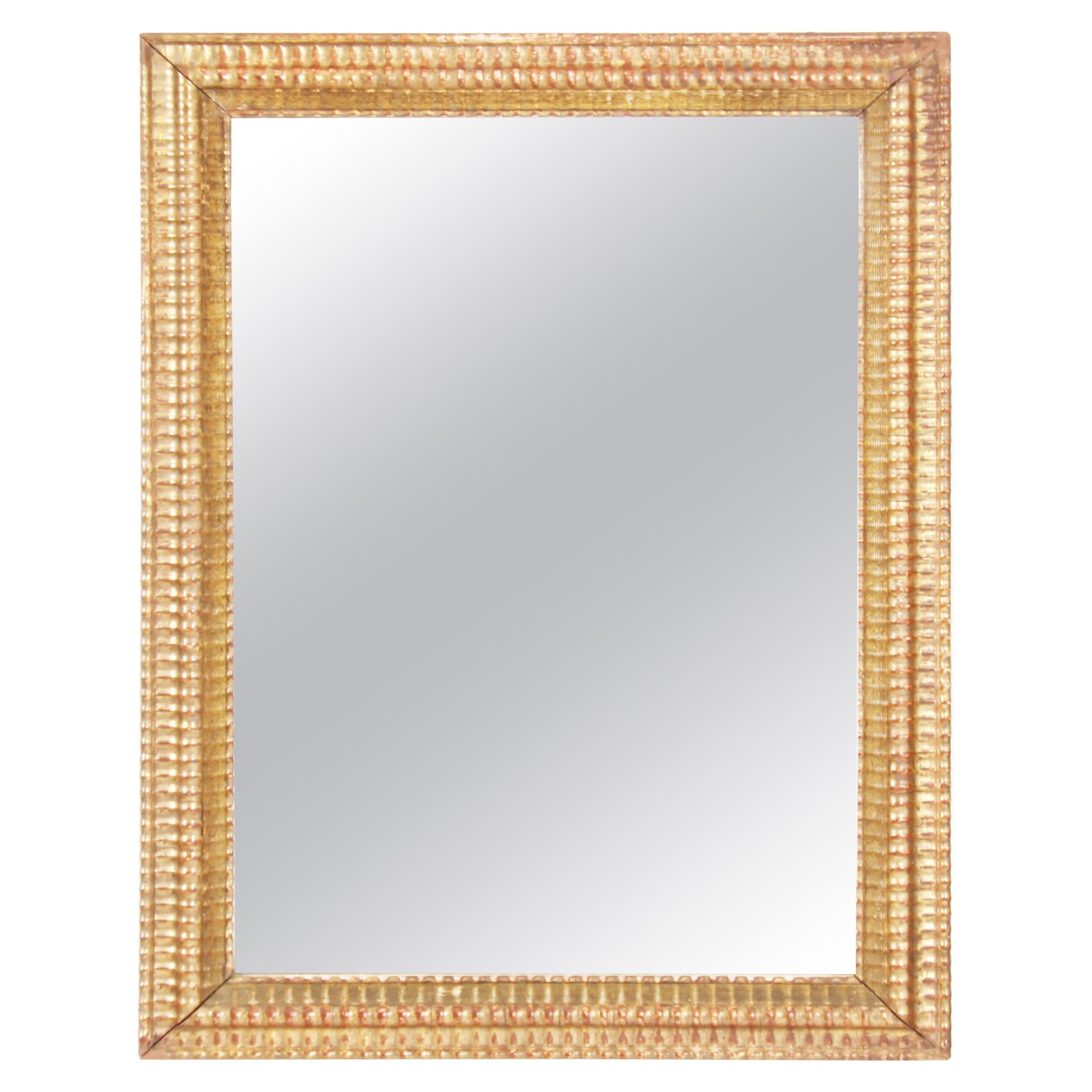 French Giltwood Mirror with Ripple Frame