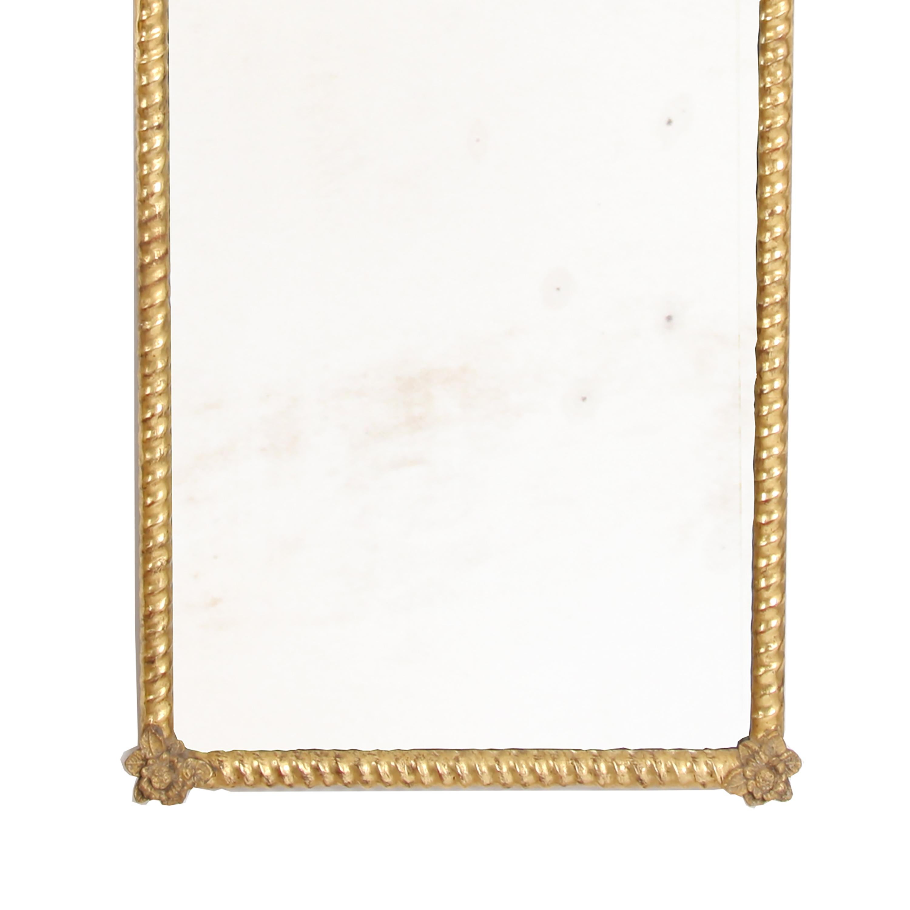 Victorian French Giltwood Mirror with Rope Twist Detail