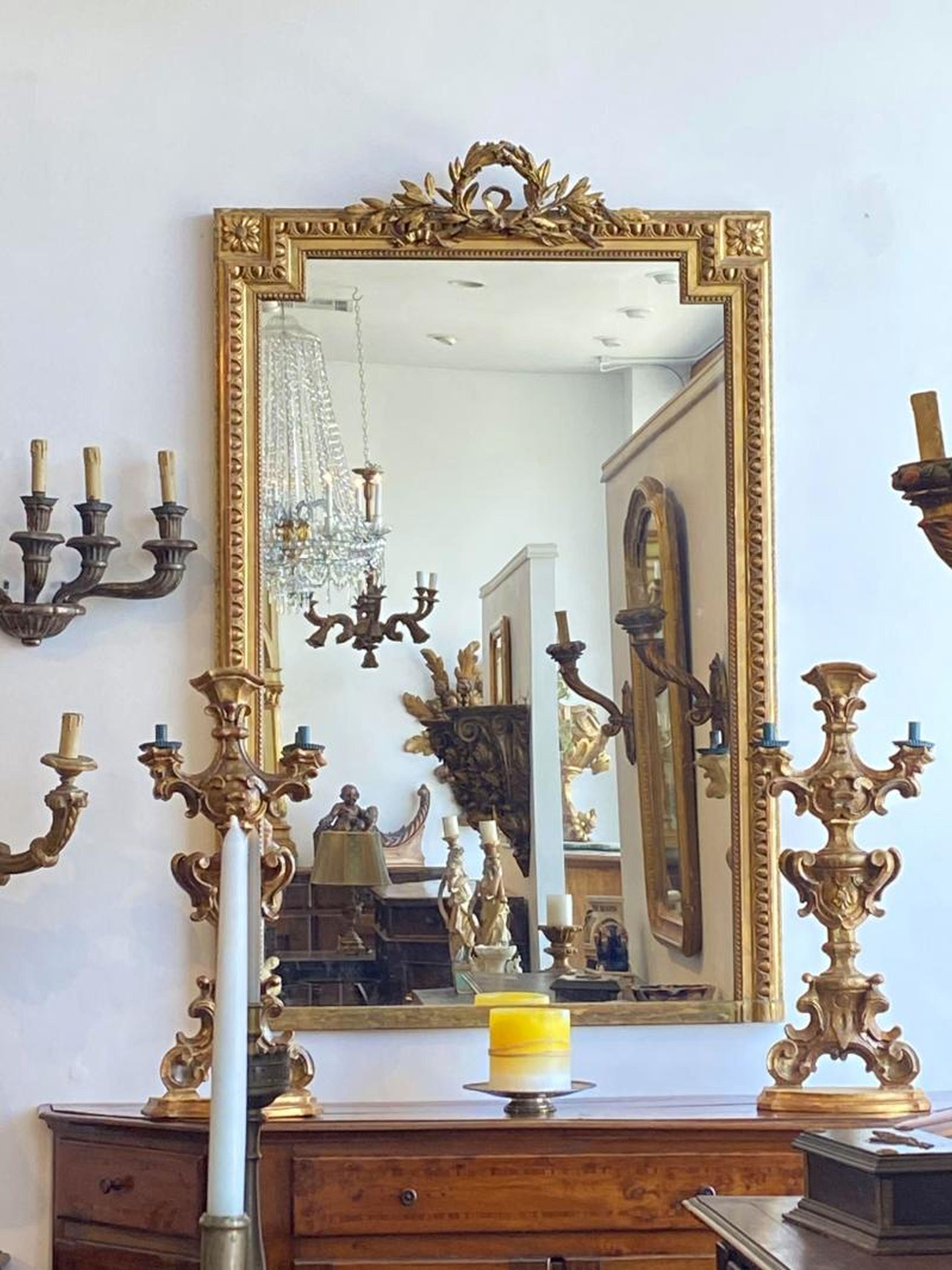 19th Century French Giltwood Pier Mirror, circa 1820 For Sale