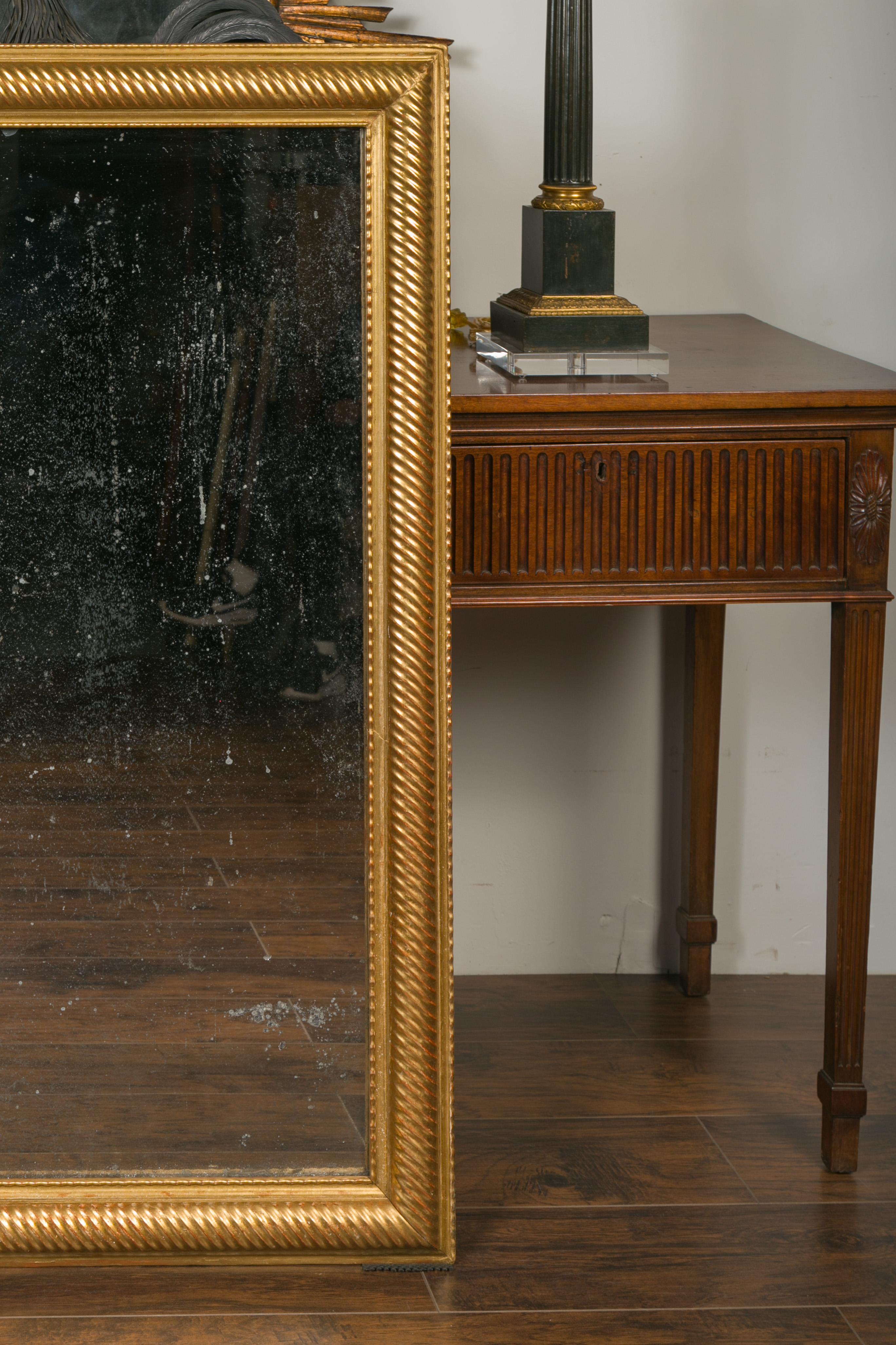 French Giltwood Rectangular Mirror with Twisted Motifs, circa 1900 For Sale 6