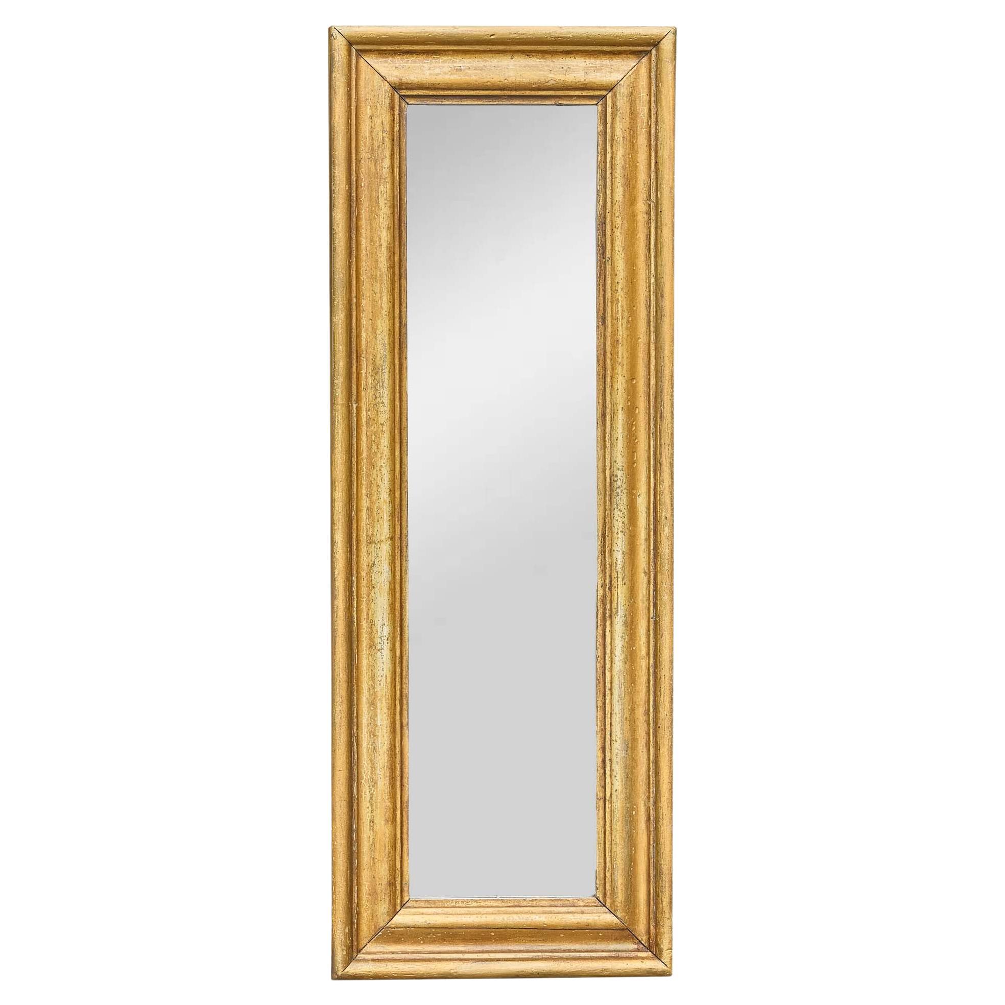 Specchio da parete rettangolare in legno dorato francese, 1920 circa