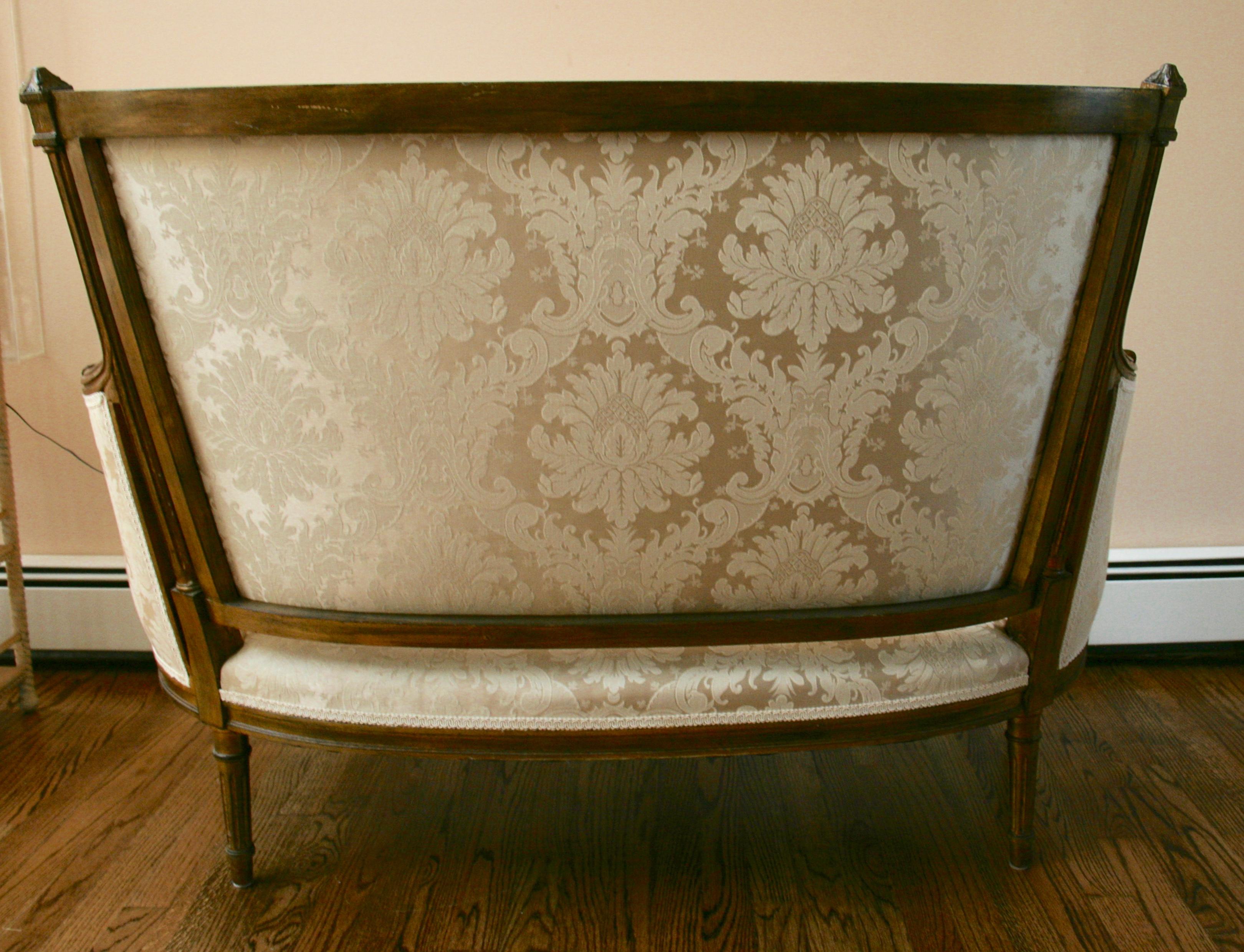 Fabric French Giltwood Sofa Settee For Sale