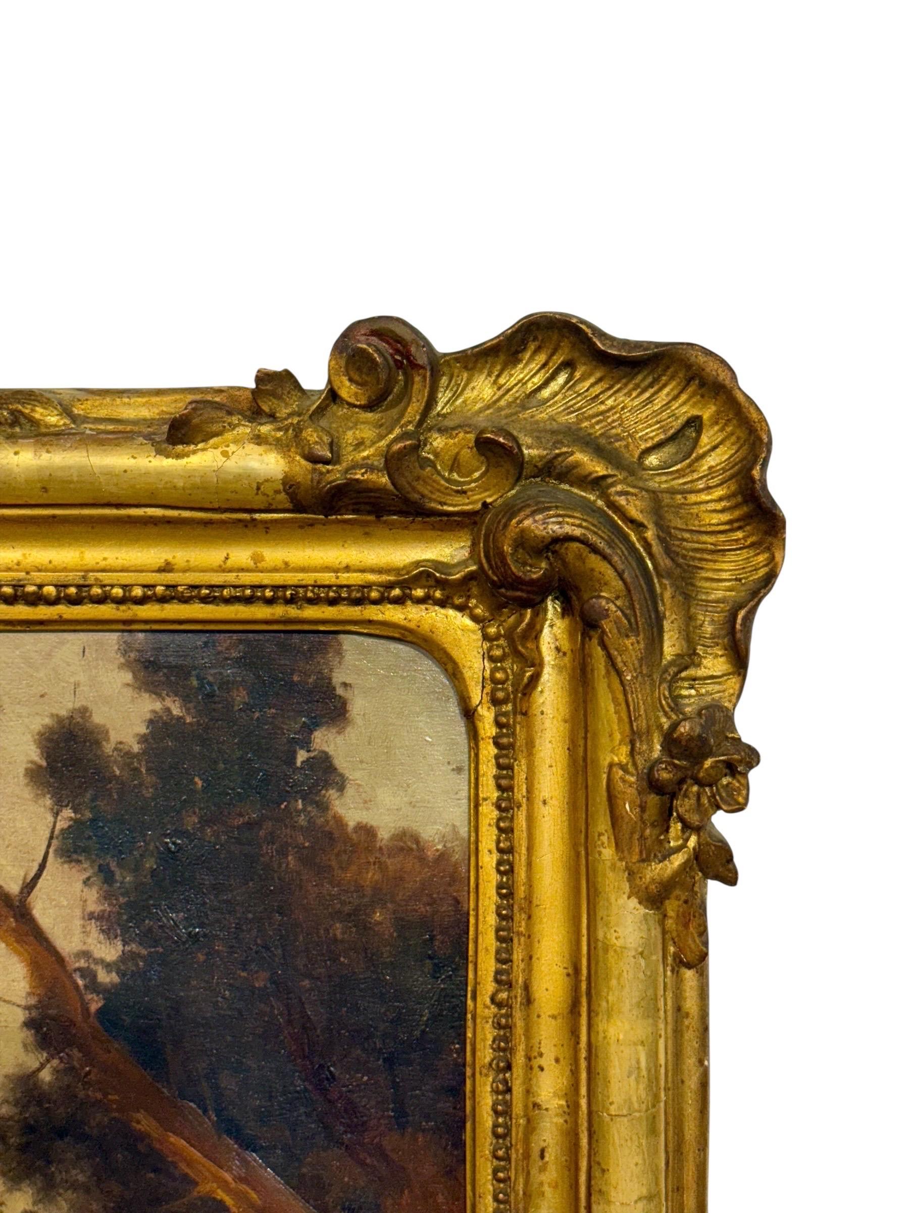 Espejo francés Trumeau de madera dorada con cristal biselado, firmado Crassous Fils 1919 en venta 13
