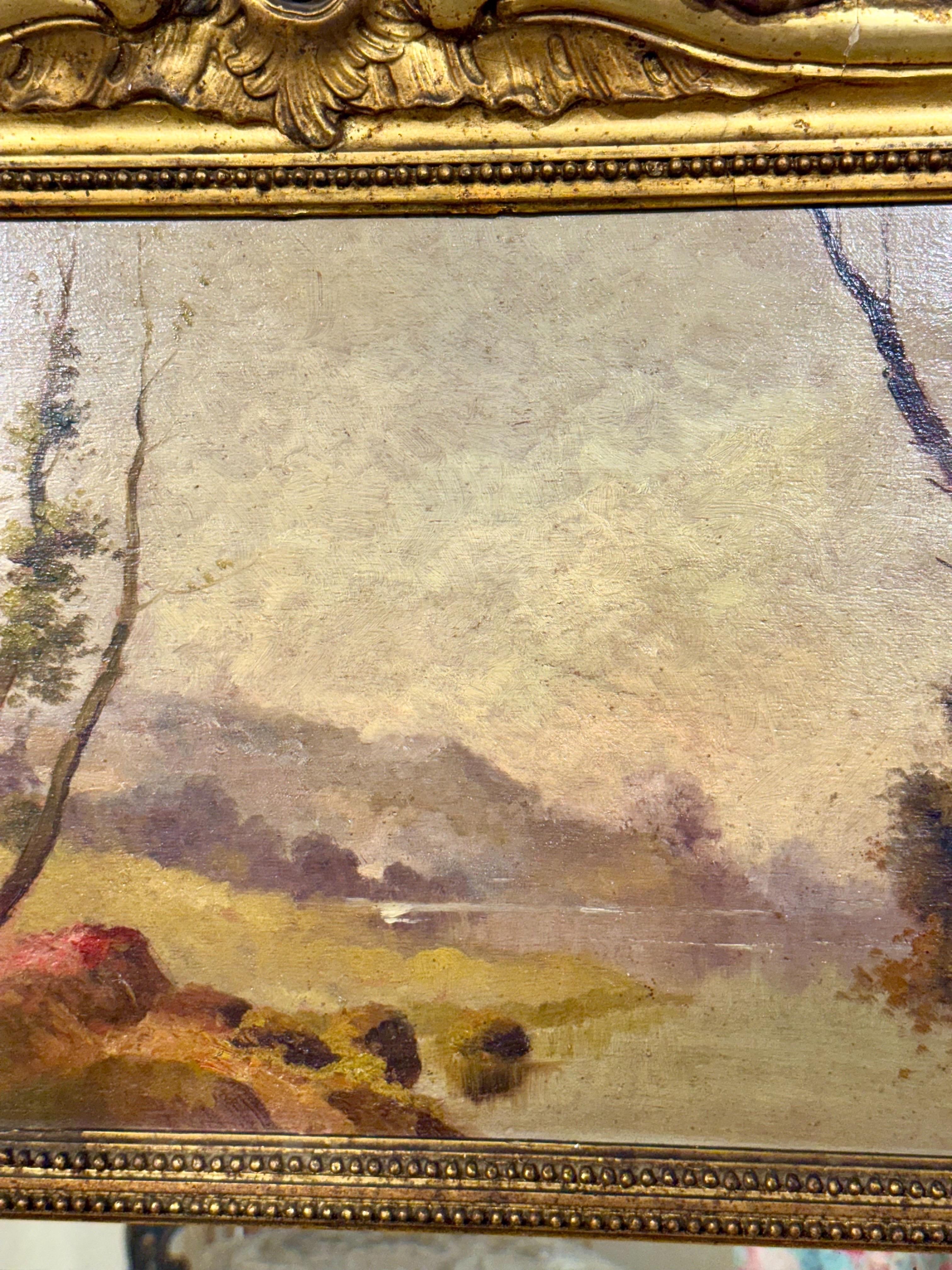 Espejo francés Trumeau de madera dorada con cristal biselado, firmado Crassous Fils 1919 siglo XX en venta