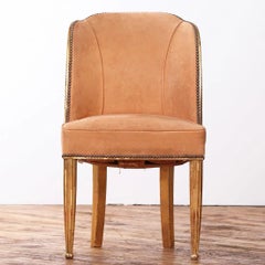 French Giltwood Upholstered Accent Chair, Circa 1930