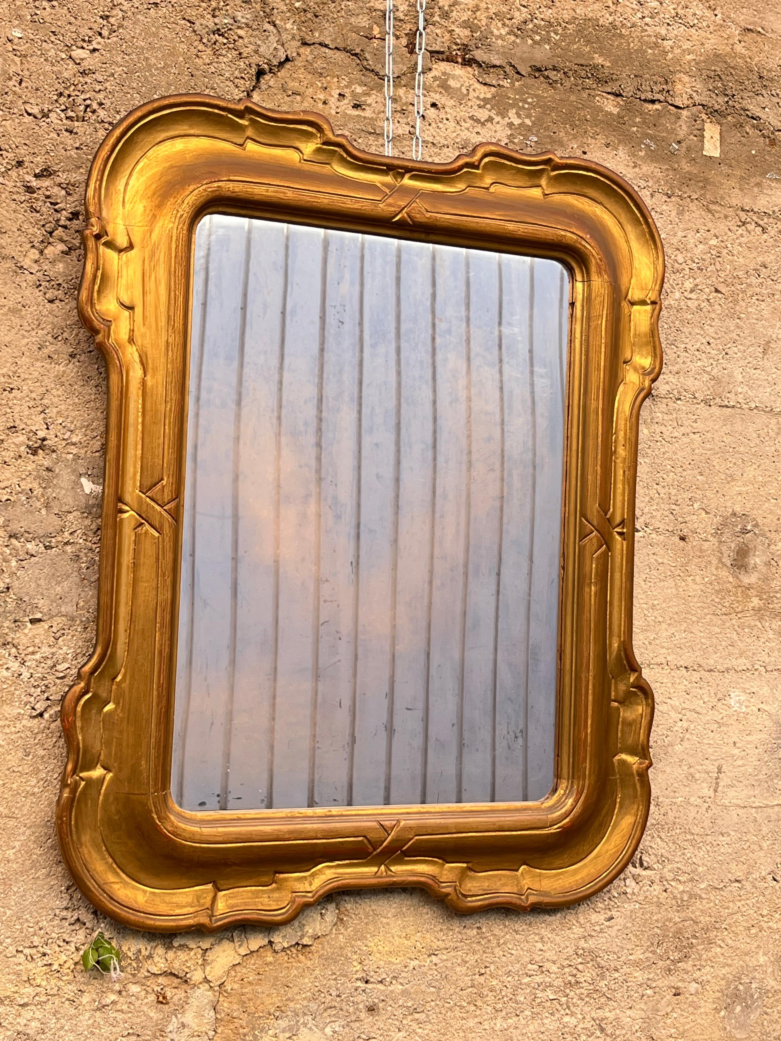 French Giltwood Wall Mirror 1950s For Sale 6