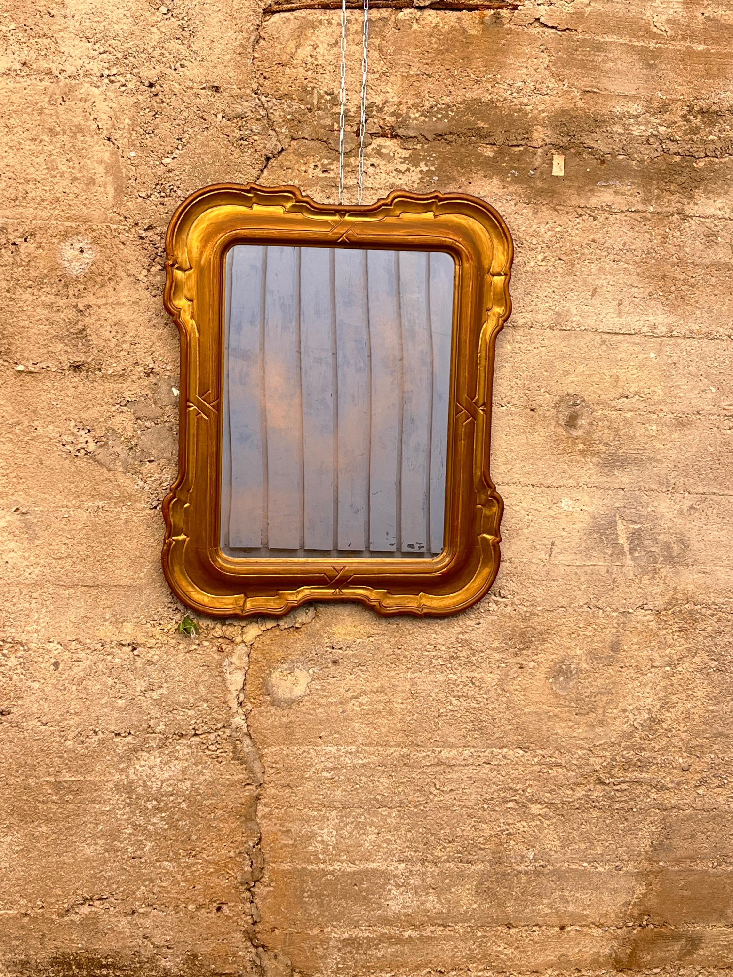 French Giltwood Wall Mirror 1950s For Sale 7