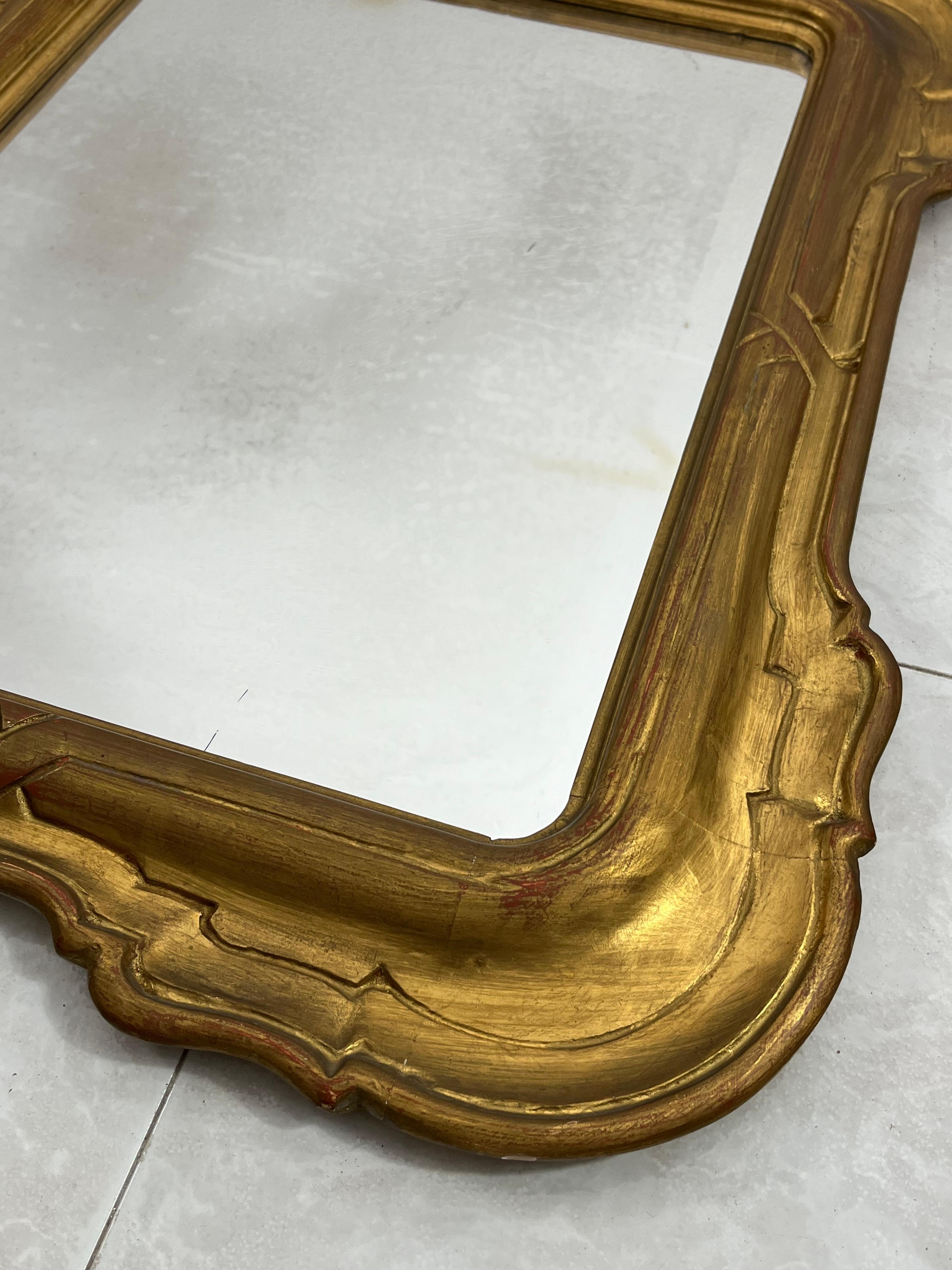 Mid-20th Century French Giltwood Wall Mirror 1950s For Sale