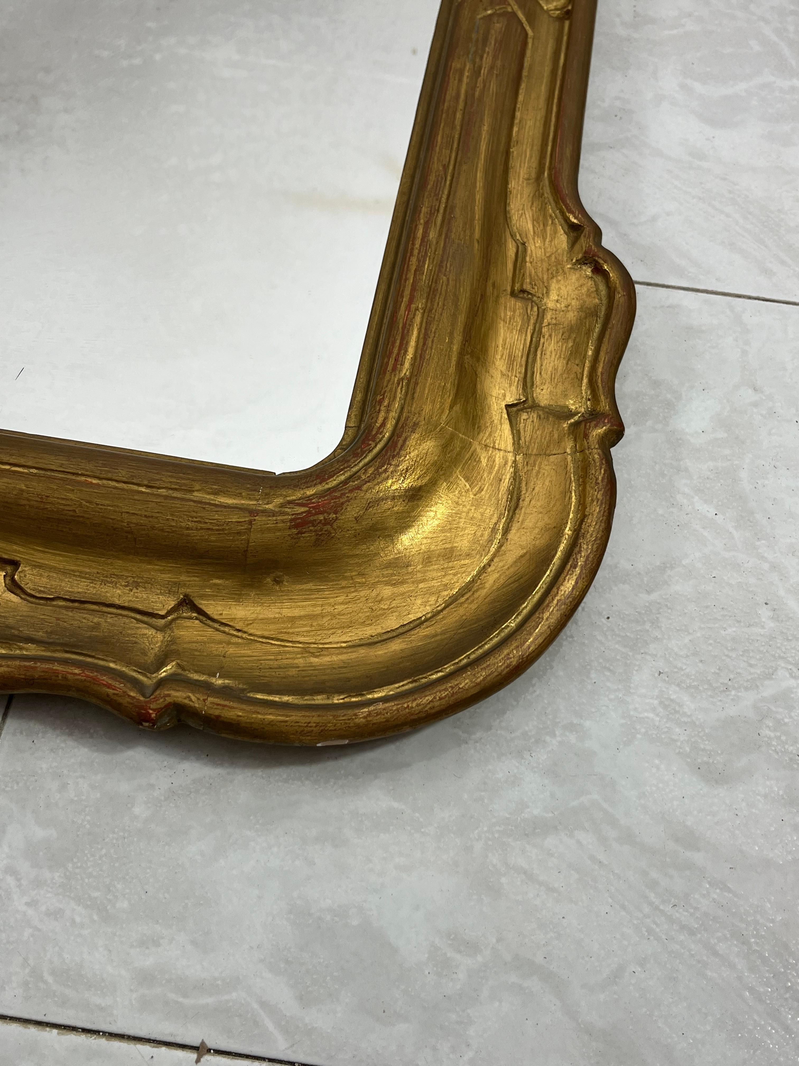 French Giltwood Wall Mirror 1950s For Sale 2