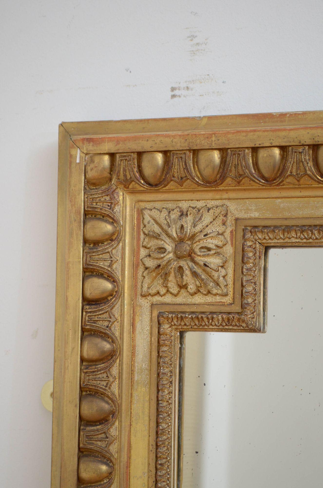 Gold Leaf French Giltwood Wall Mirror