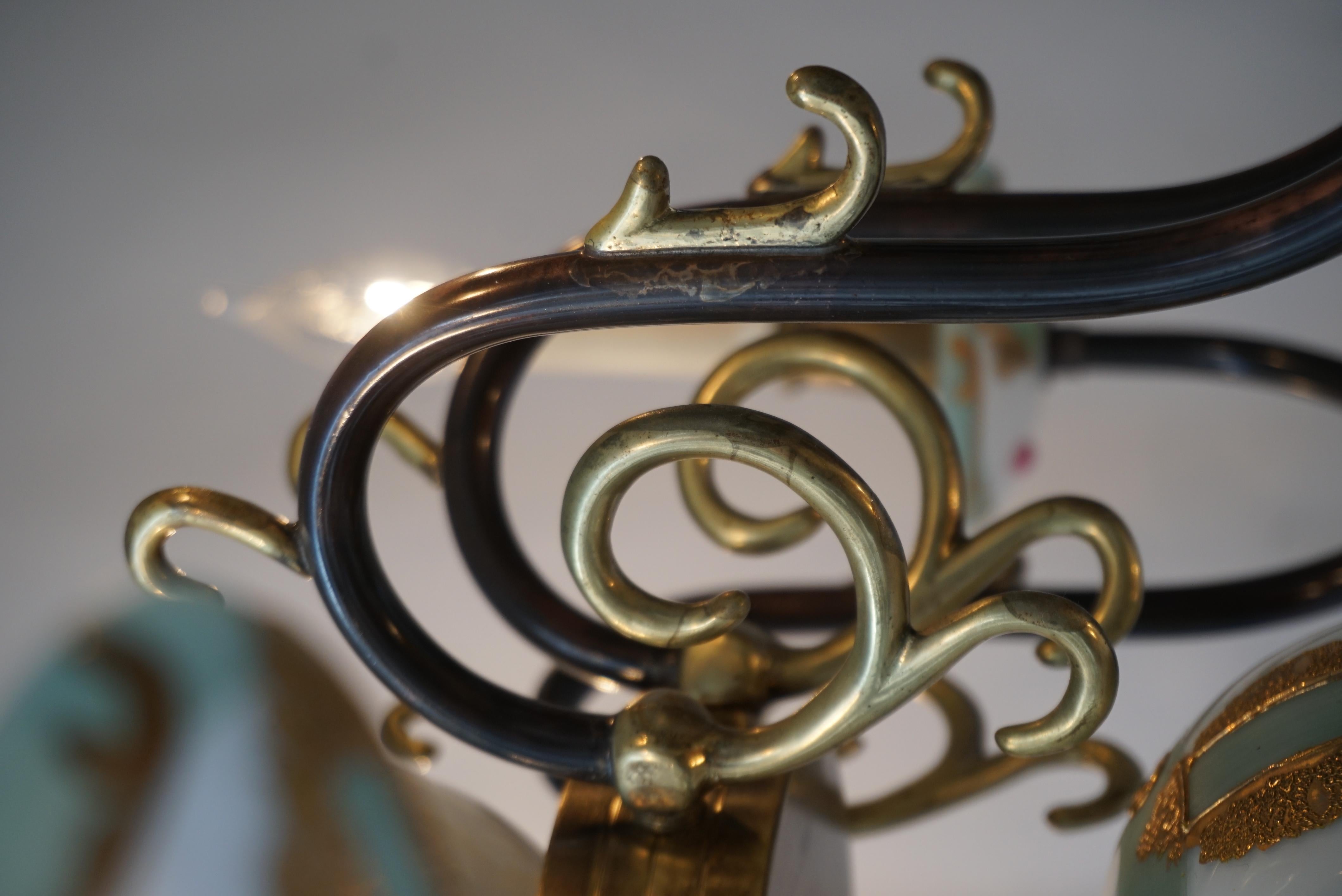 Lampadario francese in vetro e bronzo a 8 bracci Hollywood Regency in vendita 8