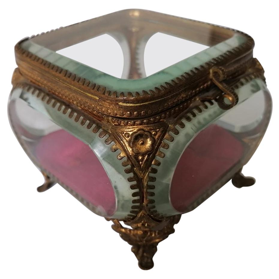 French Glass and Ormolu Wedding Casket, circa 1860