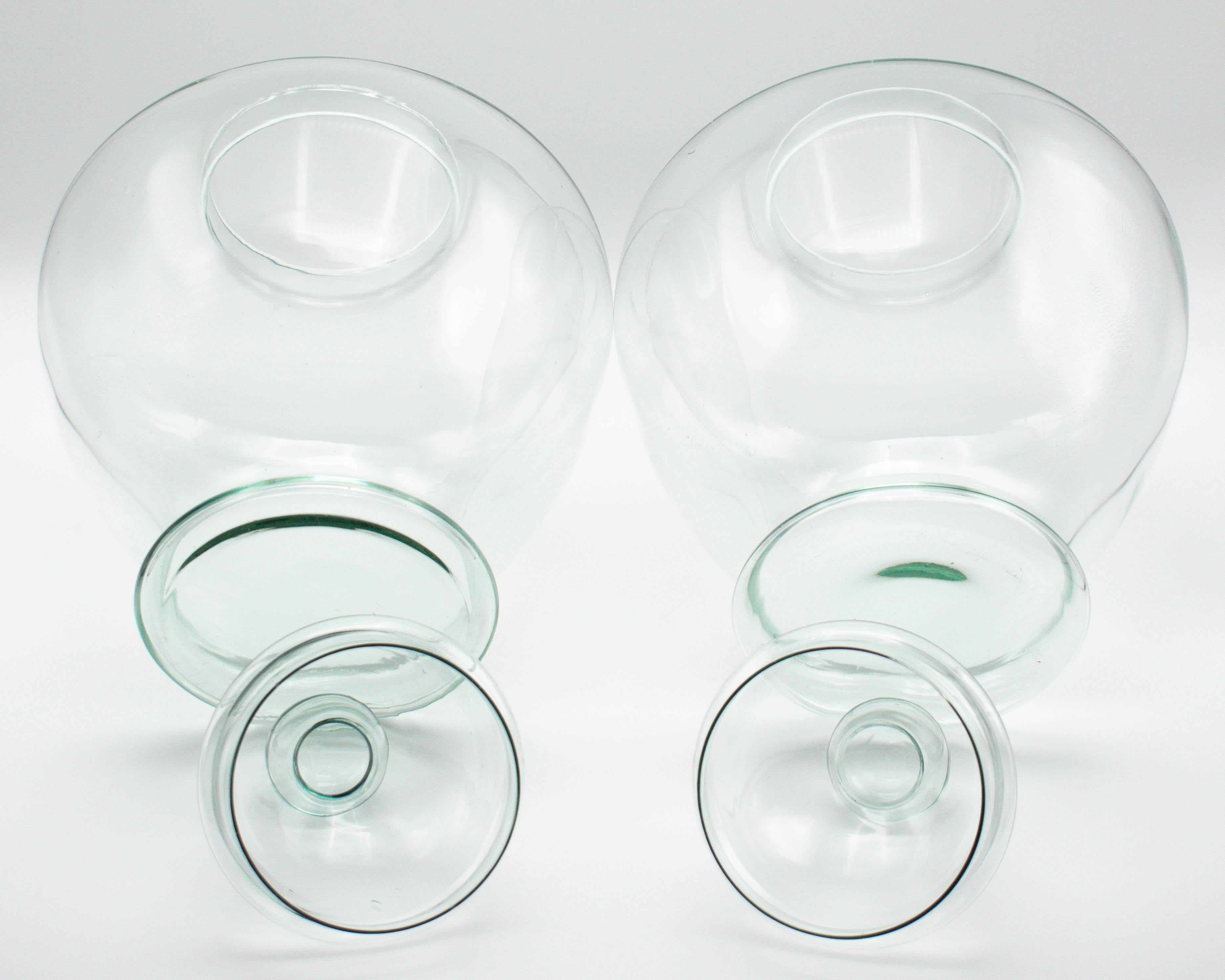 Französische Glas-Apotheker-Gläser, ein Paar (20. Jahrhundert) im Angebot