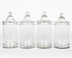 French Glass Apothecary Jars or Canisters