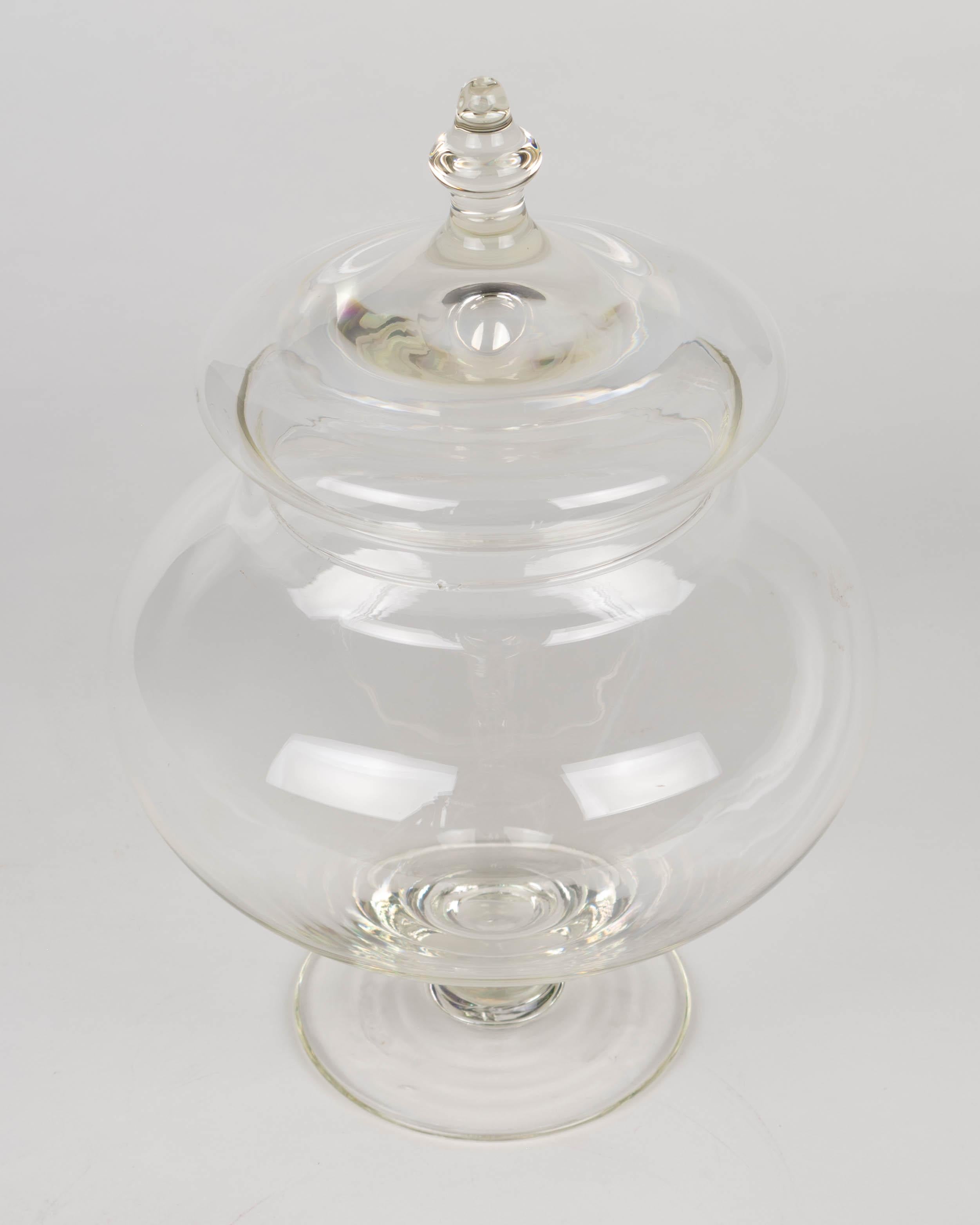 20th Century French Glass Apothecary Jars, Set of 4 For Sale