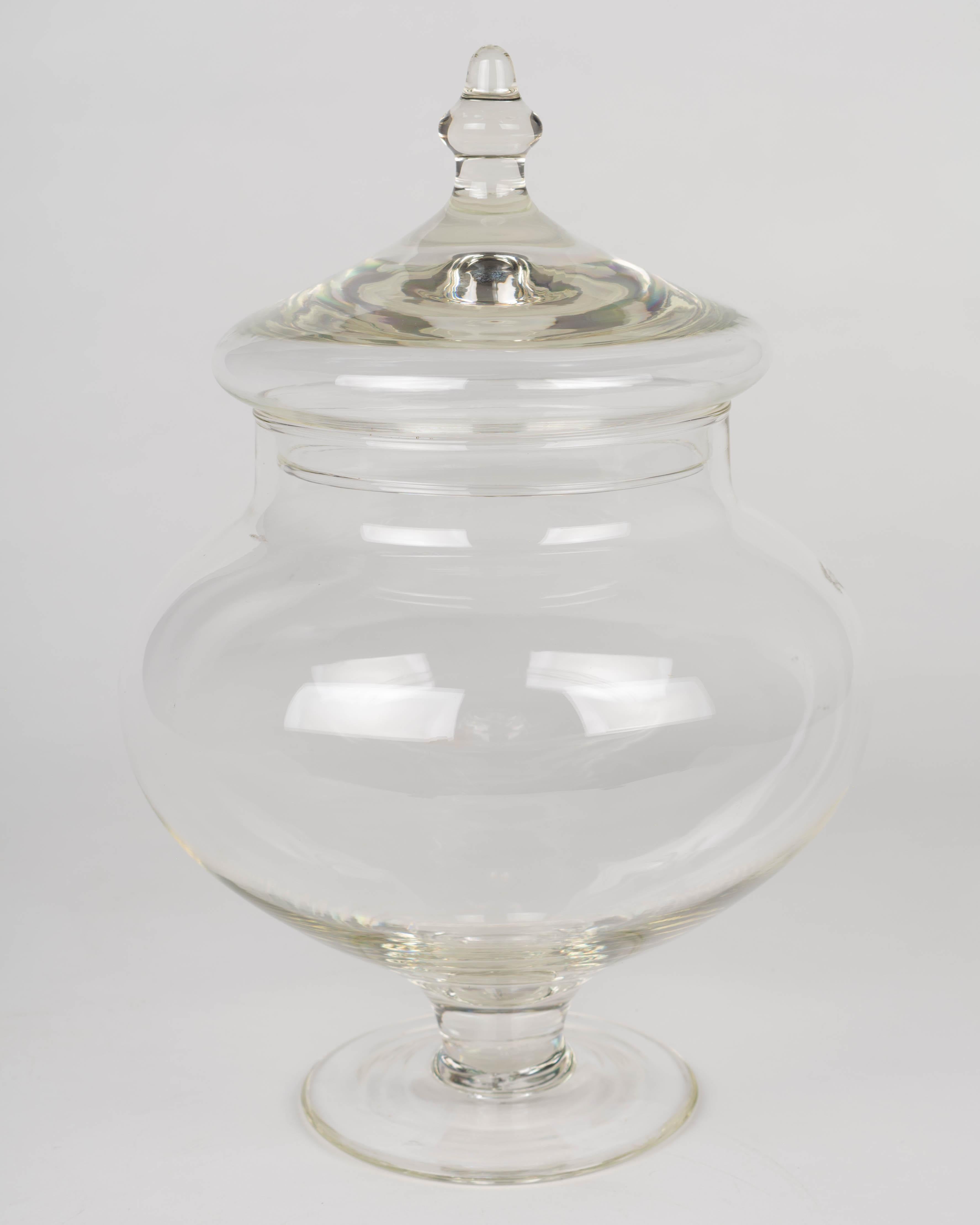 Blown Glass French Glass Apothecary Jars, Set of 4 For Sale