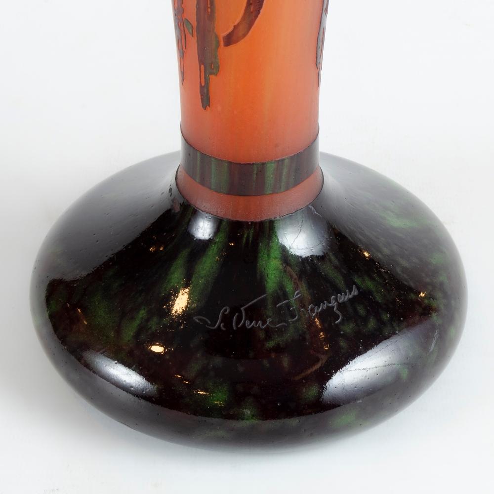 French Glass Art Deco Vase, circa 1920 In Excellent Condition In Autonomous City Buenos Aires, CABA