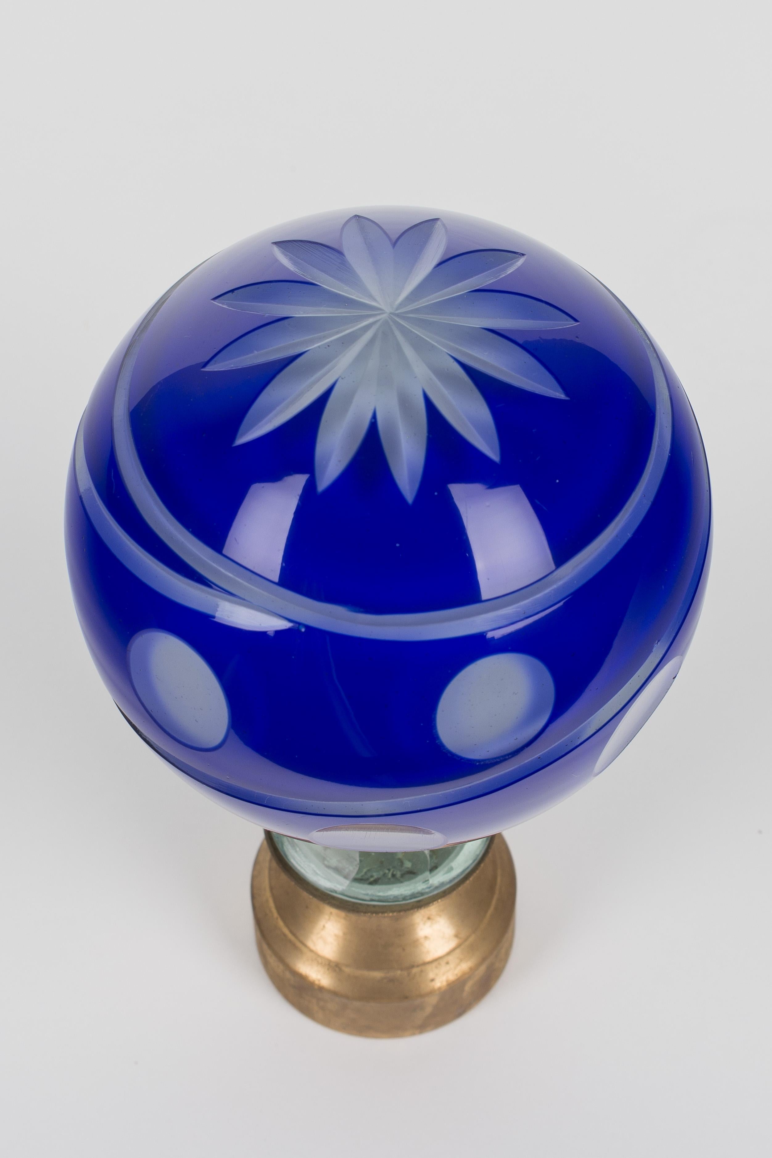 French Glass Boule d'Escalier or Newel Post Finial 1