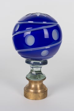 French Glass Boule d'Escalier or Newel Post Finial