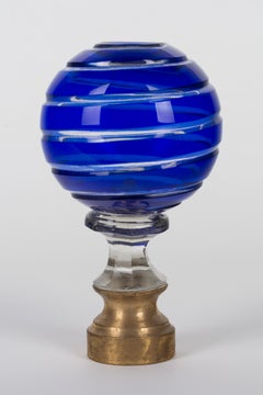 French Glass Boule d'Escalier or Newel Post Finial