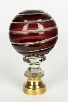 French Glass Boule d'Escalier or Newel Post Finial