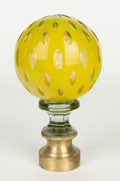 French Glass Boule d'escalier or Newel Post Finial