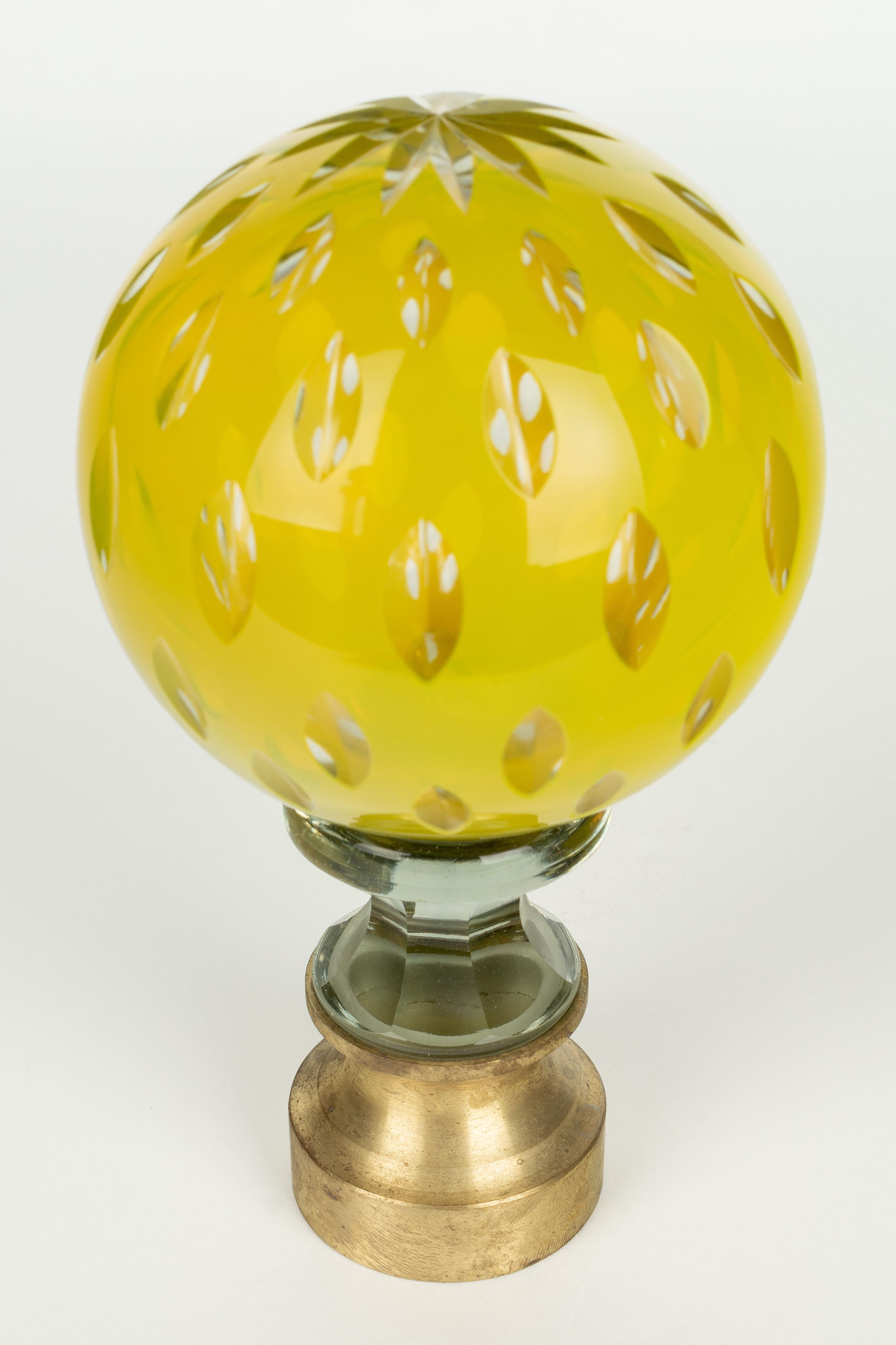 Cast French Glass Boule d'escalier or Newel Post Finial