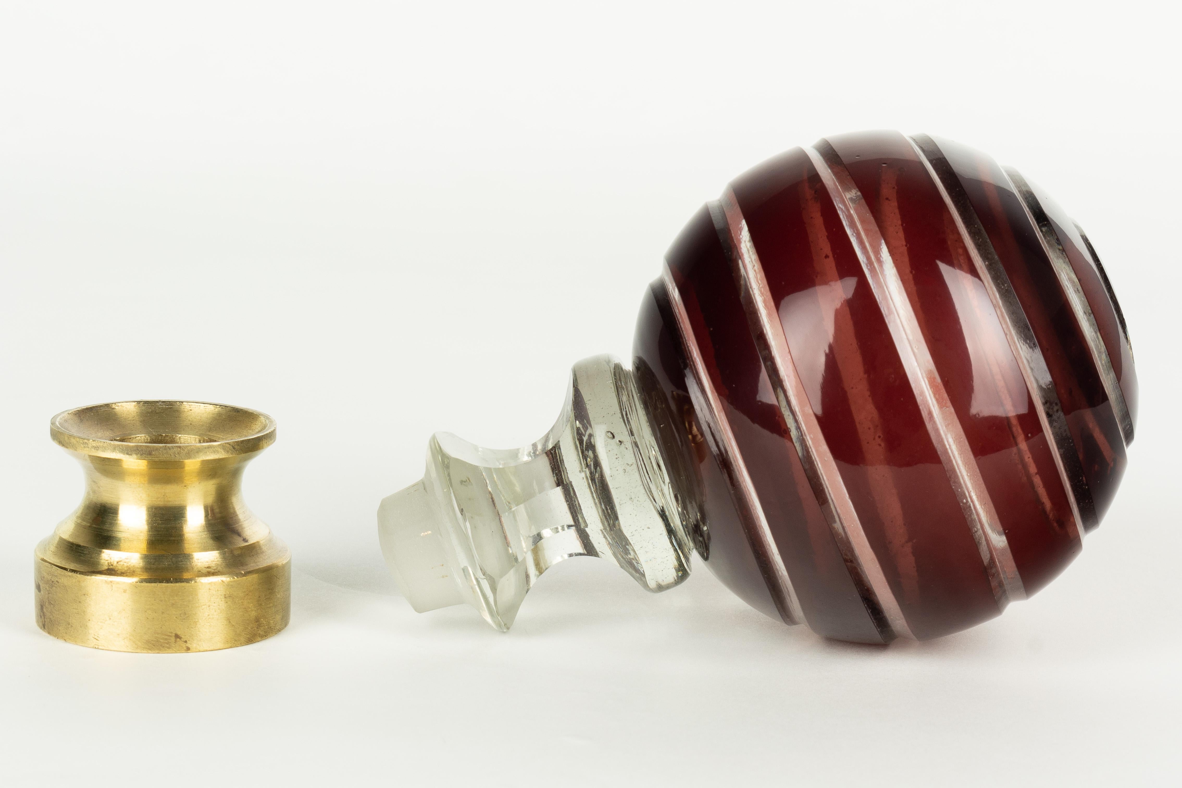 French Glass Boule d'Escalier or Newel Post Finial 1