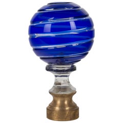 French Glass Boule d'Escalier or Newel Post Finial