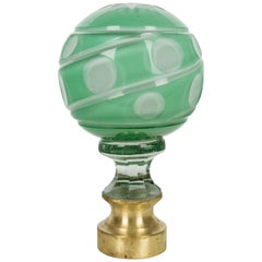 Antique French Glass Boule d'Escalier or Newel Post Finial