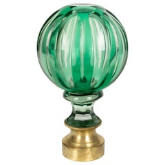 Antique French Glass Boule d'Escalier or Newel Post Finial