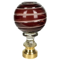 French Glass Boule d'Escalier or Newel Post Finial