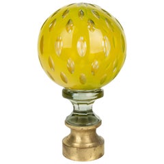 French Glass Boule d'escalier or Newel Post Finial