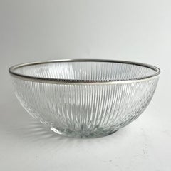 French Glass Bowl with Stamped Silver Mount, First Half of the 20th Century
