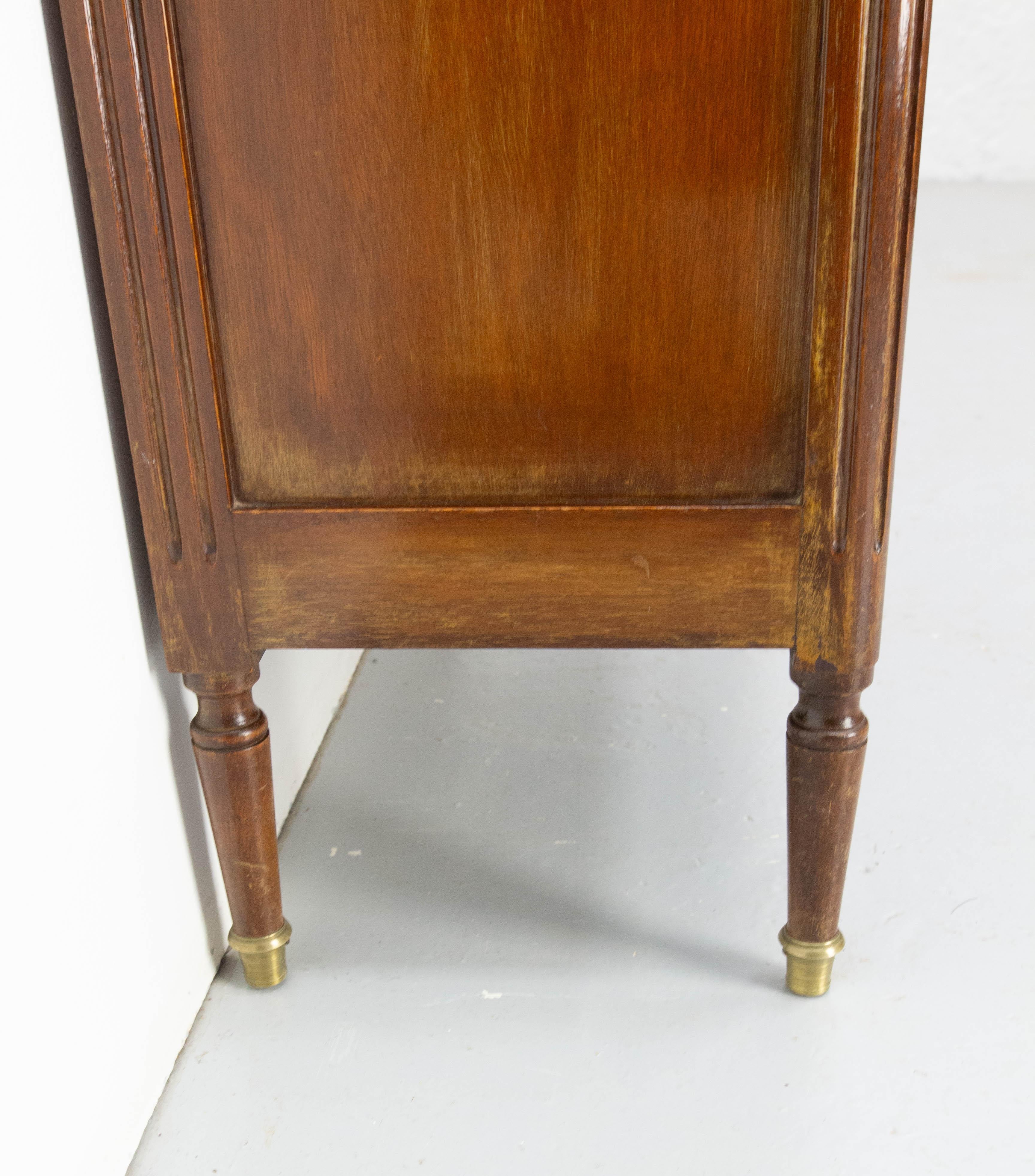 French Glass Cabinet or Little Vitrine Massive Iroko, French, circa 1920 For Sale 7