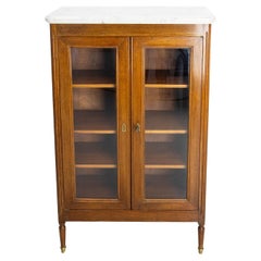 Used French Glass Cabinet or Little Vitrine Massive Iroko, French, circa 1920