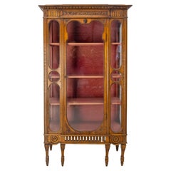 French Glass Cabinet or Vitrine Poplar, Louis 16 Style, circa 1900