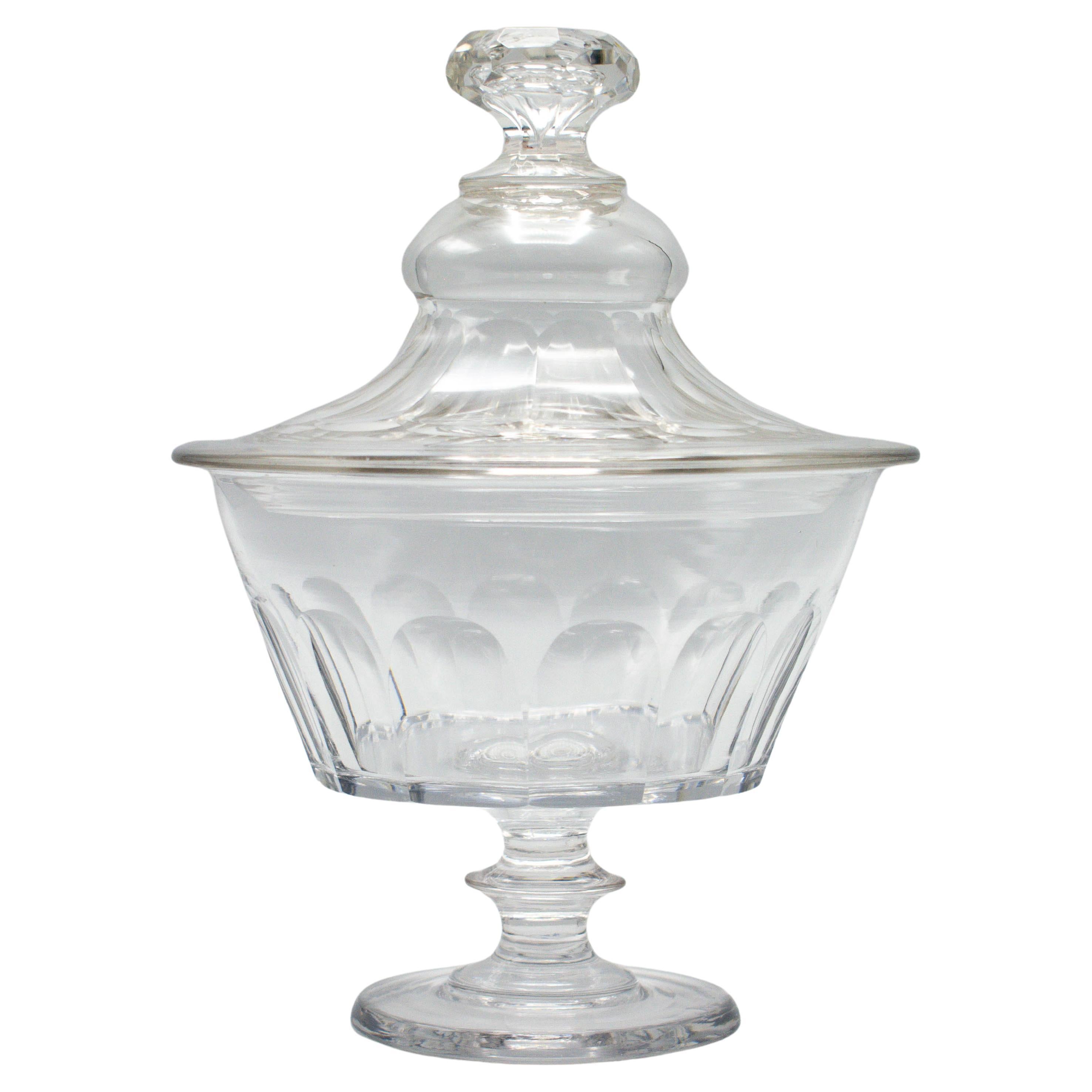 French Glass Candy Jar For Sale