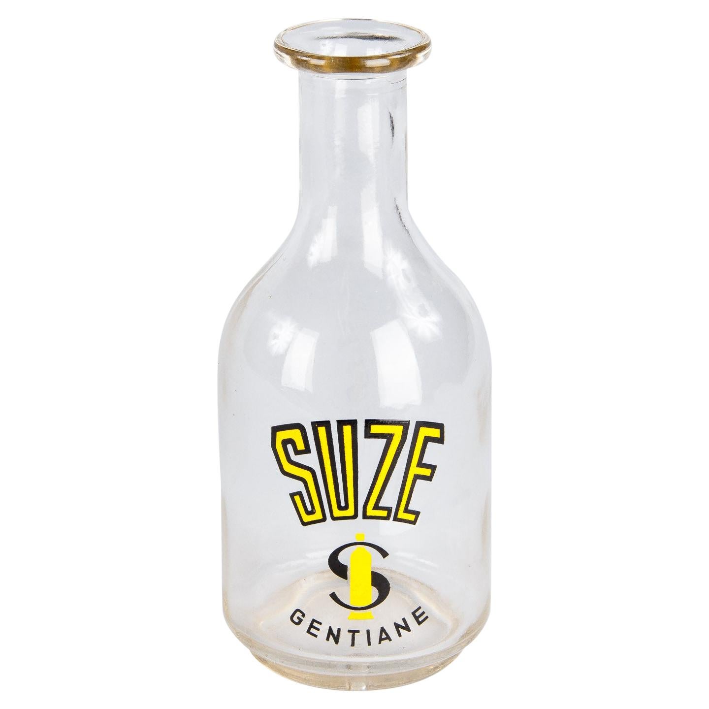 French Glass Carafe Advertising Suze Liqueur, 20th Century