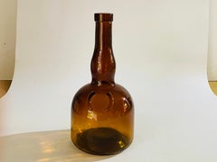 French Glass Cobalt Brown Color Bottle, 1930s