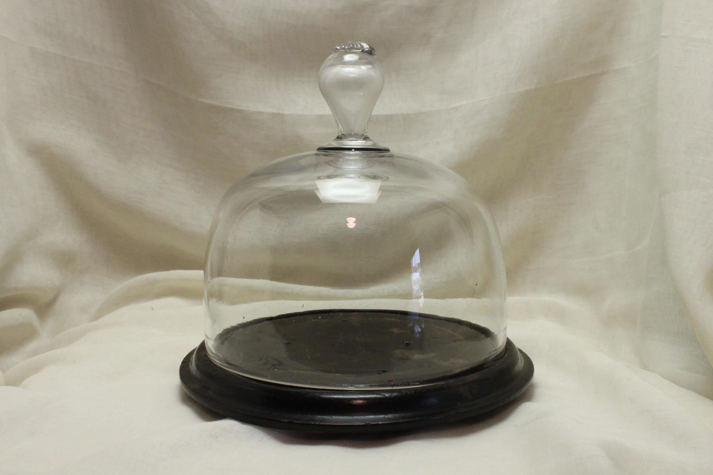 French Provincial French Glass Food Dome or Cloche on Stand For Sale