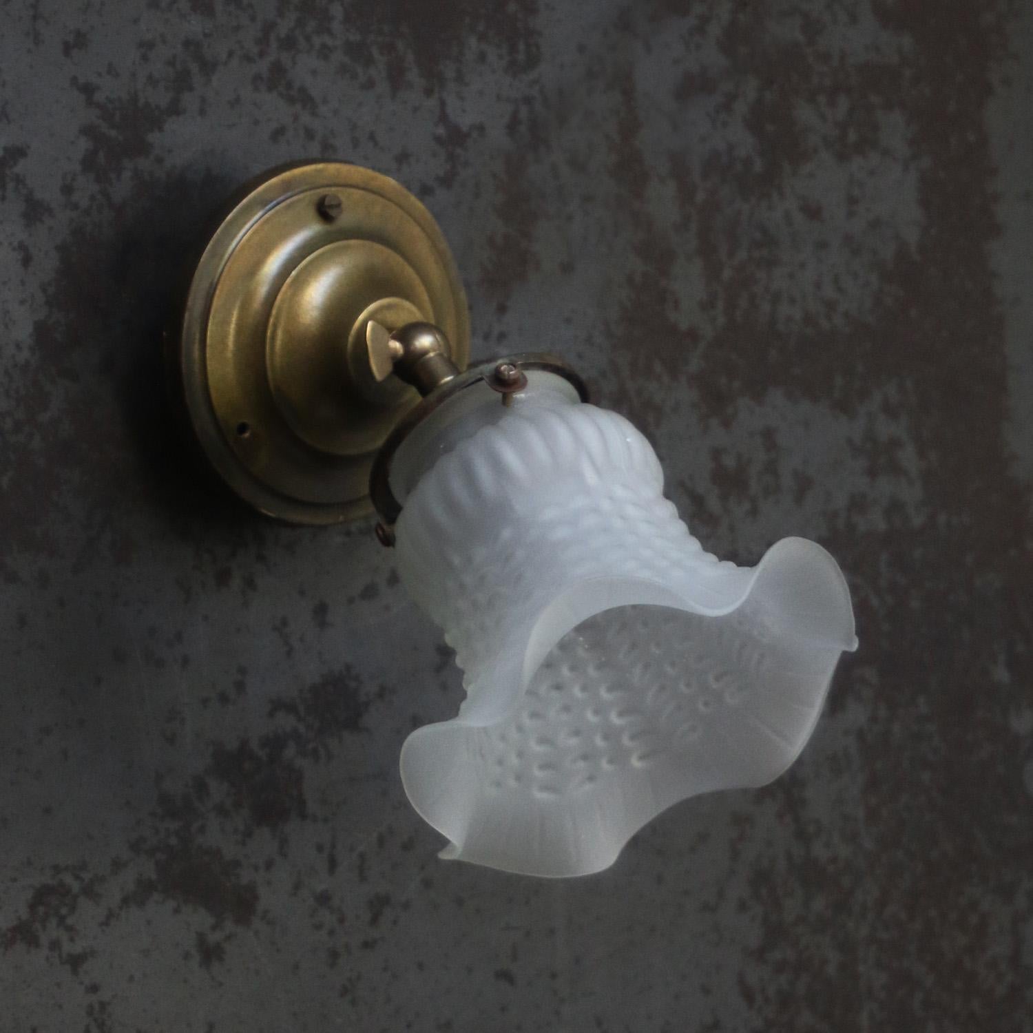 French glass frosted Glass Flush Mount Ceiling Lamp For Sale 1