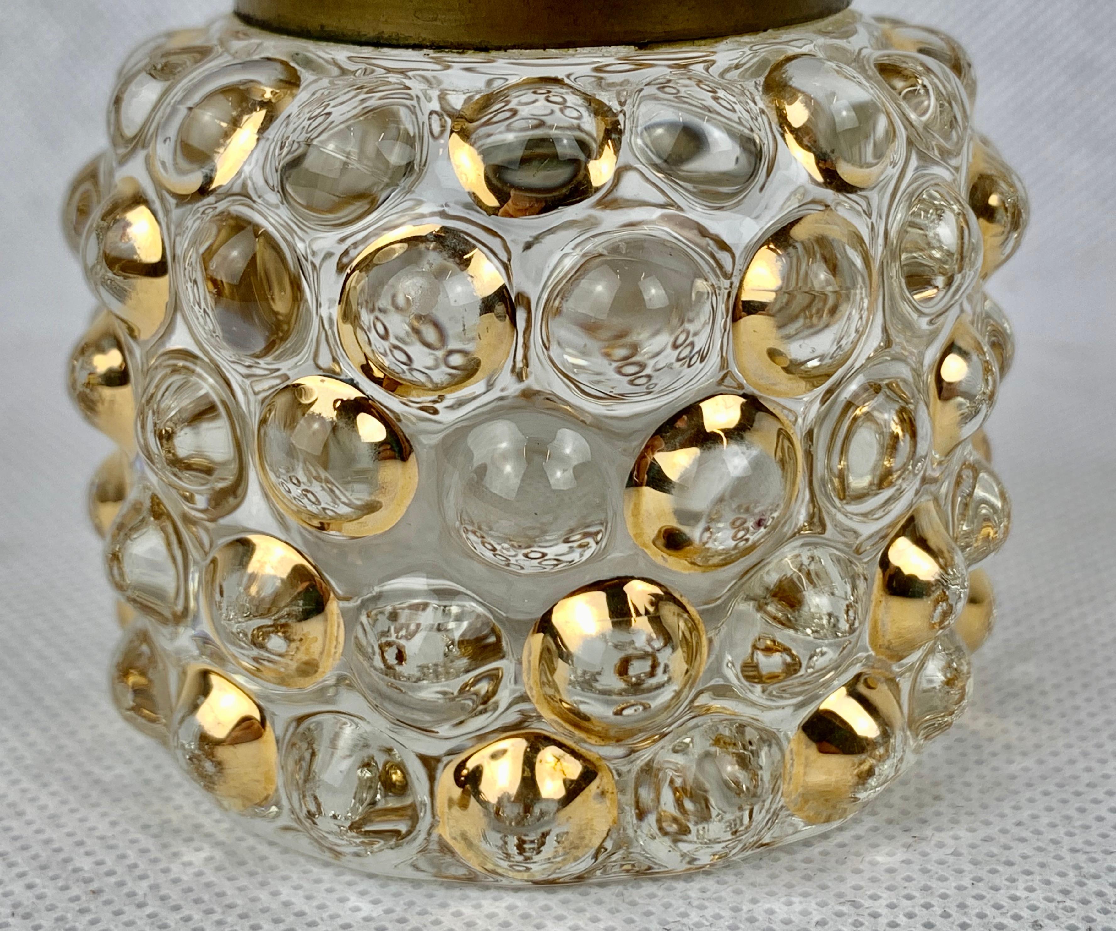 Mid-19th Century  Gilt Bubble Design French Glass Inkwel