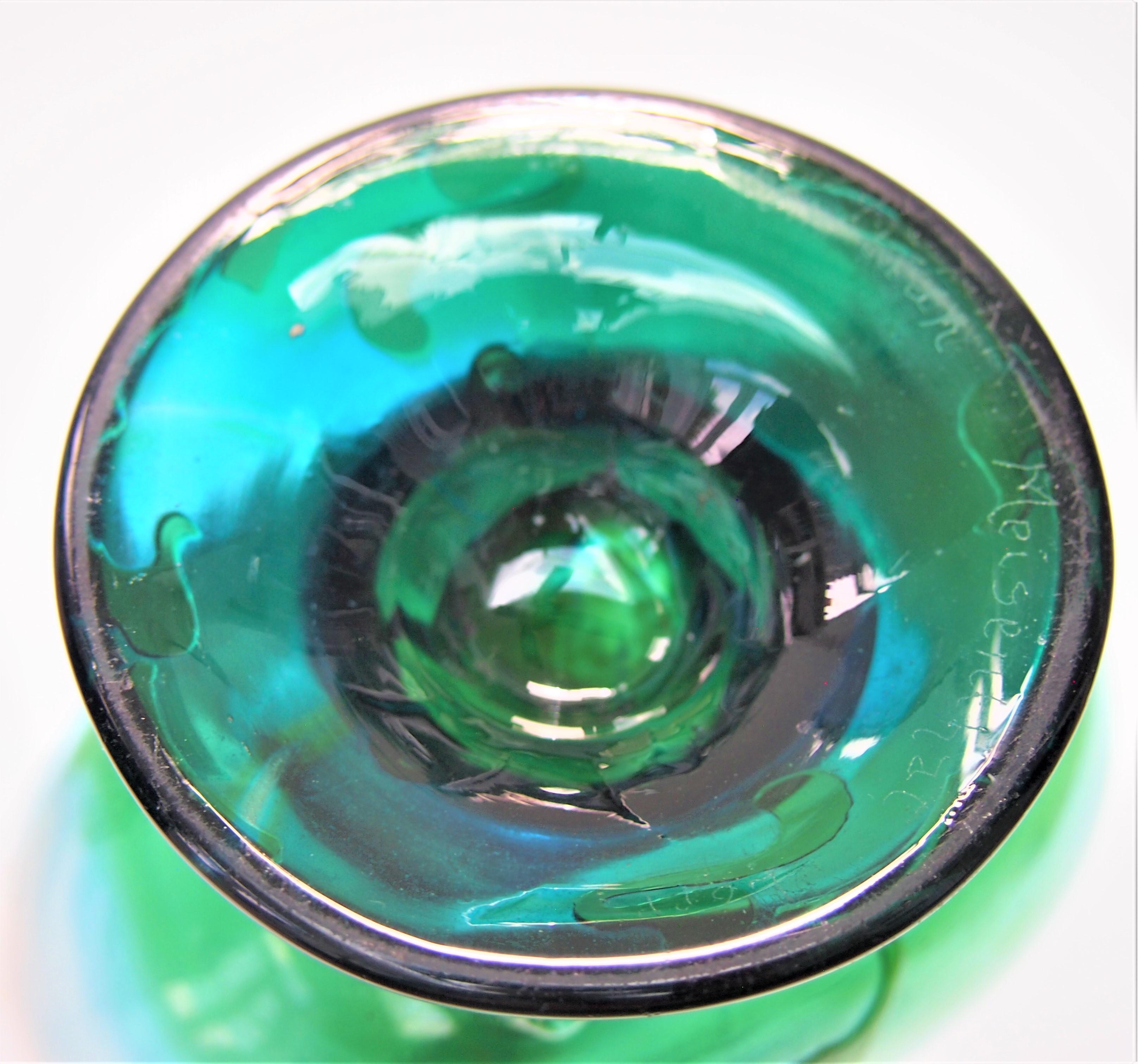 Art Glass French glass Meisenthal bluegreen cameo and Martelé vase -Désiré Christian c1890 For Sale